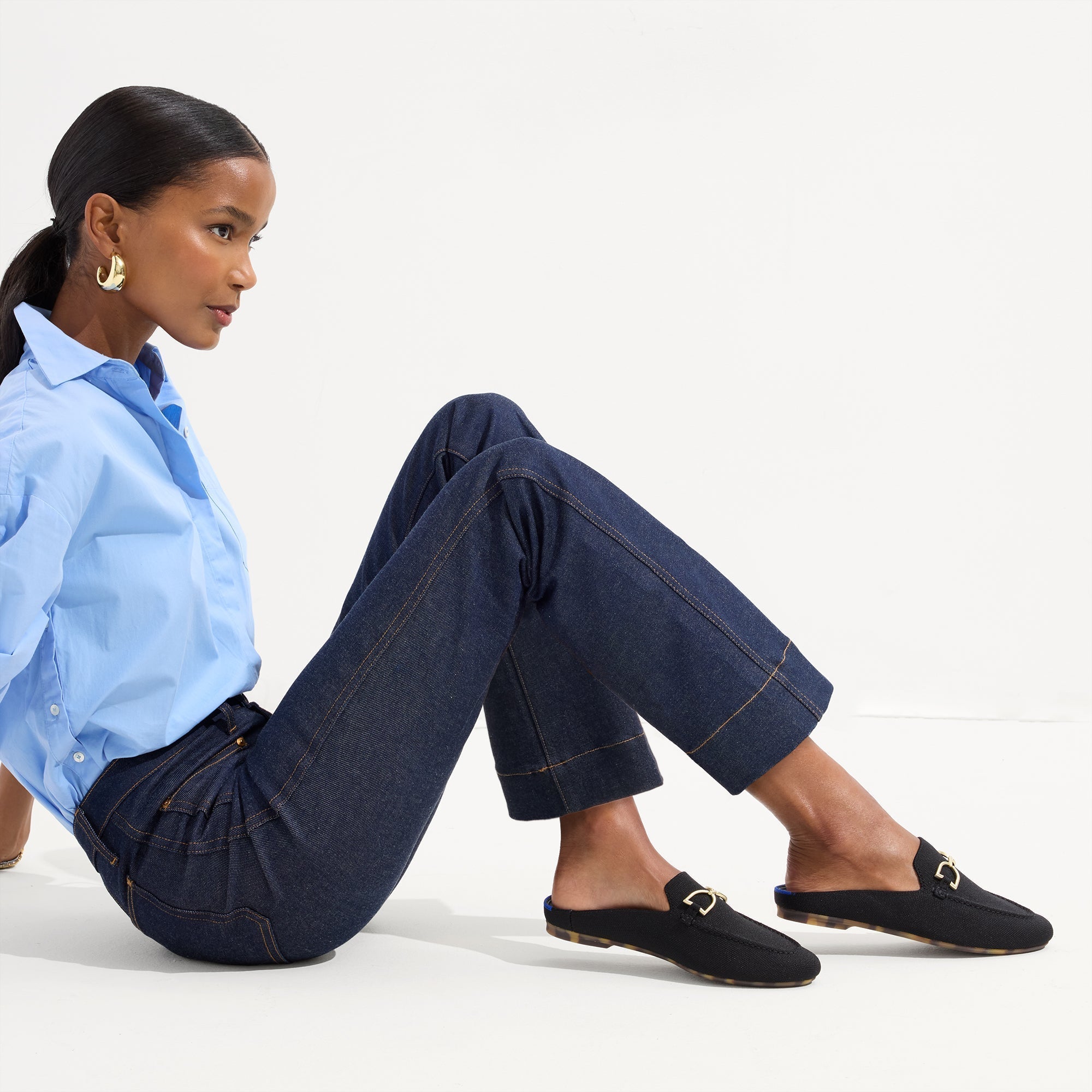 The Double Bit Loafer Mule - Black