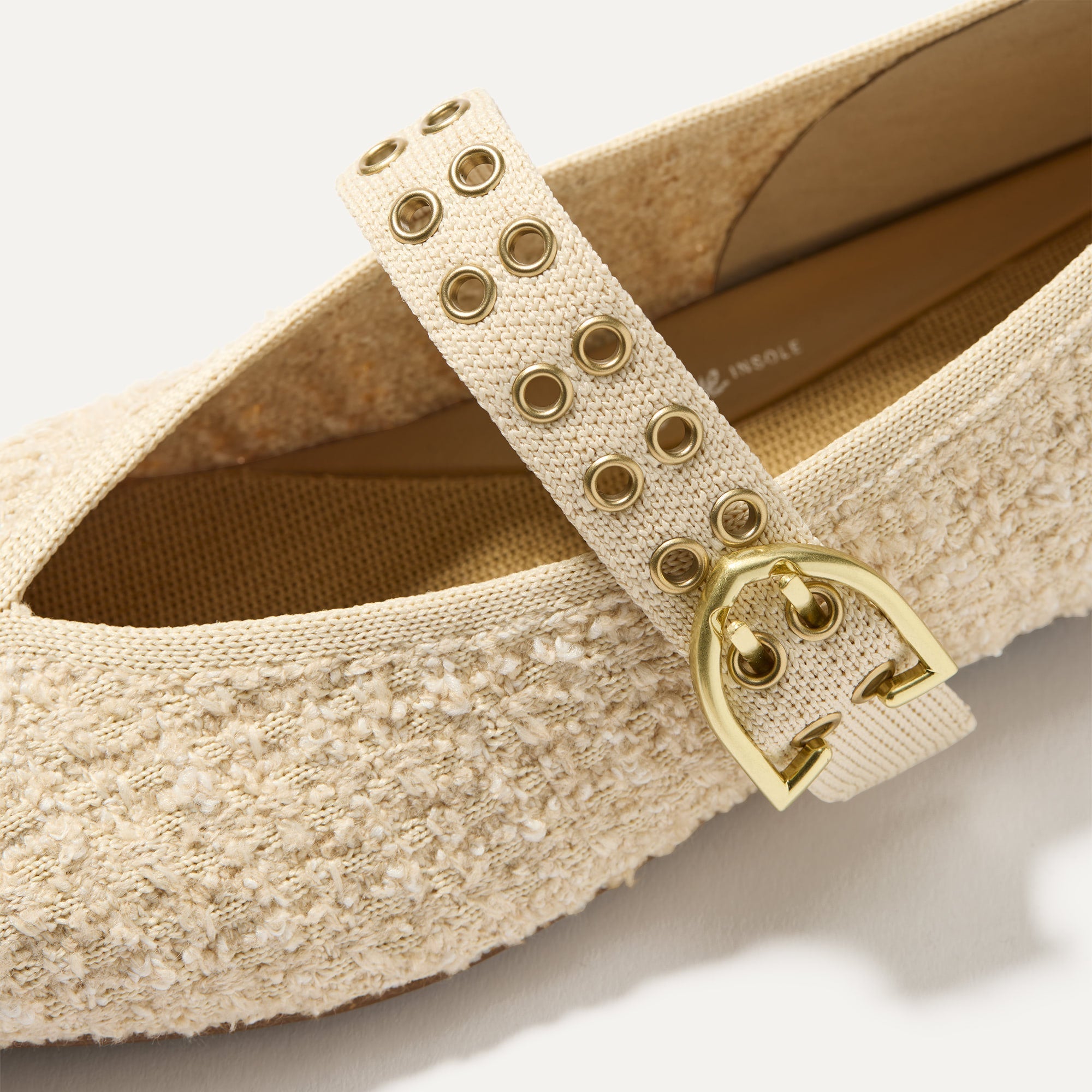 The Max Buckle Mary Jane - Pearl Bouclé